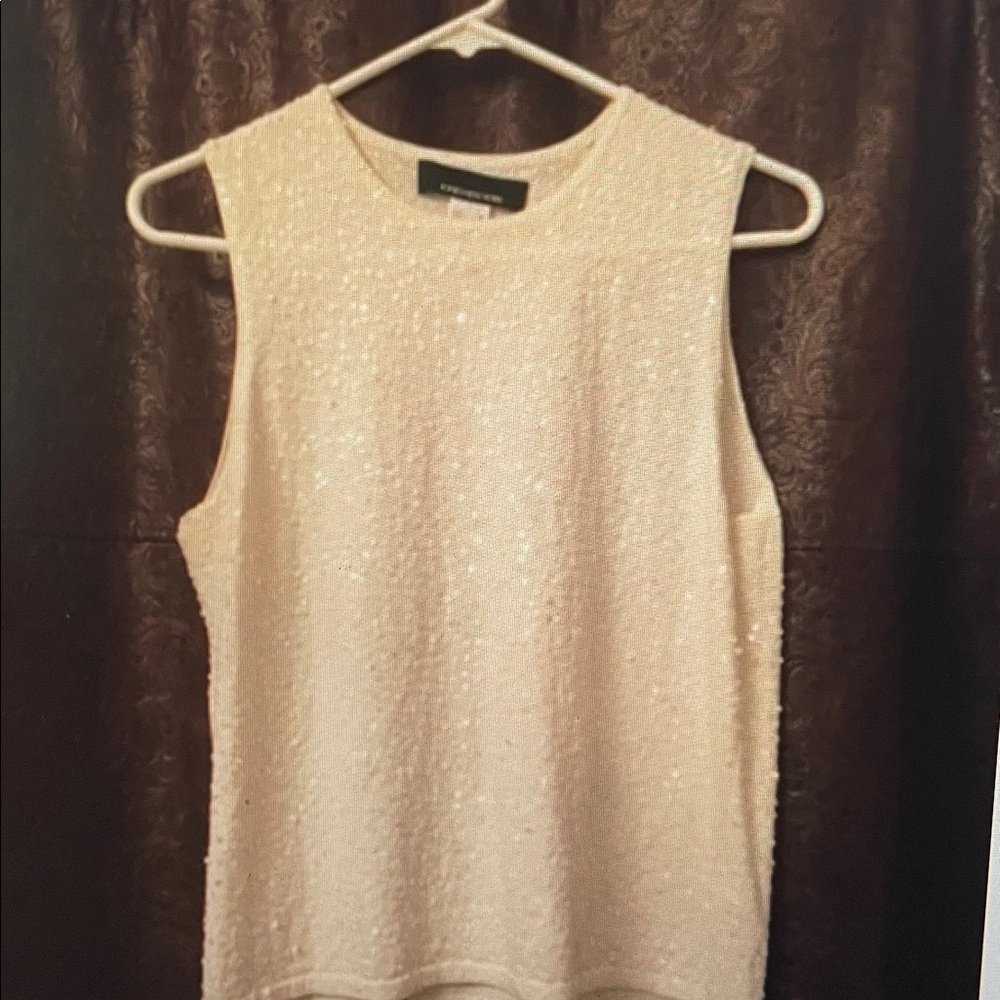 Jones New York off-white sequins sleeveless top M